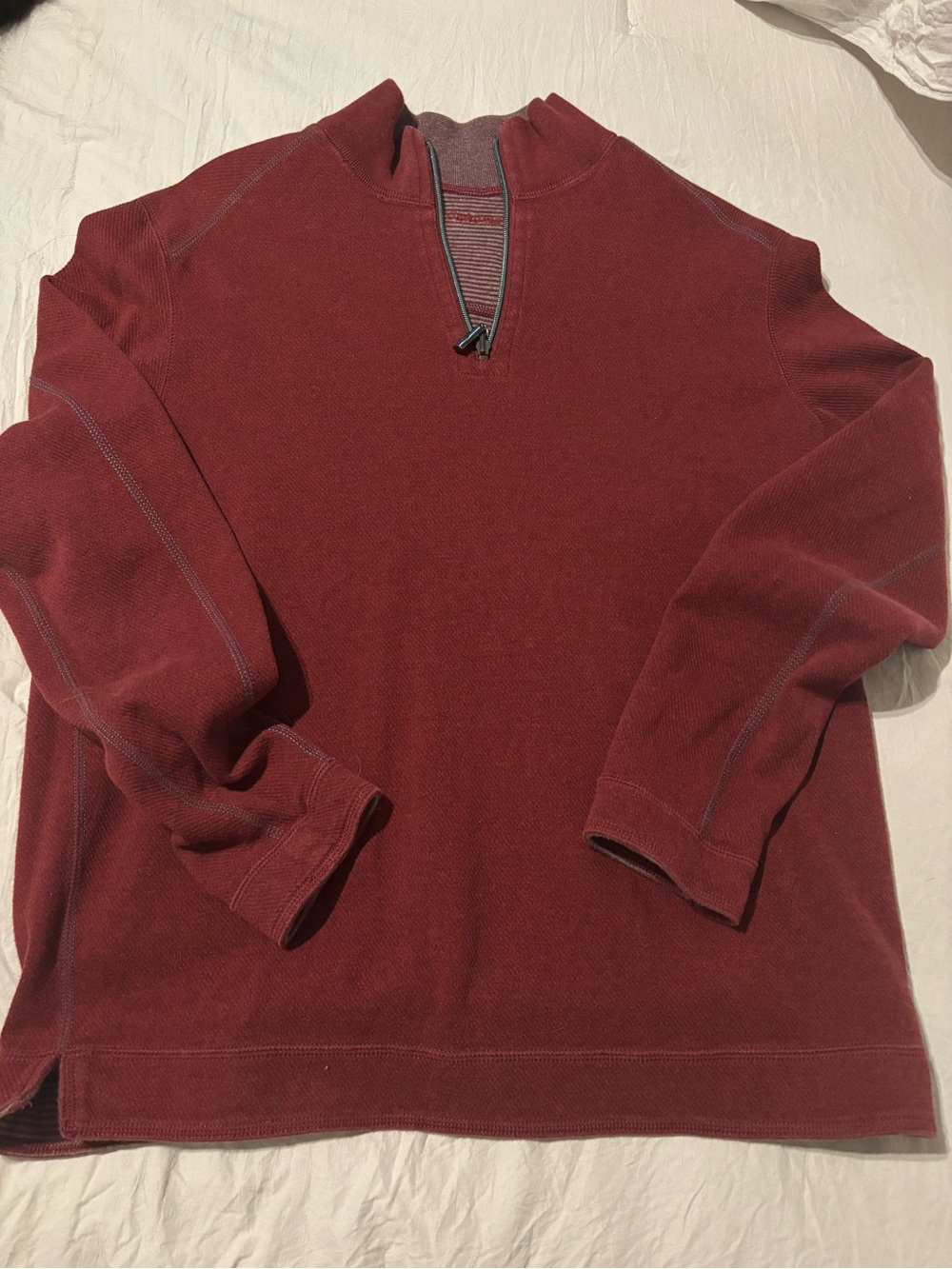 Tommy Bahama Men's Zip-Neck Sweater in Burgundy